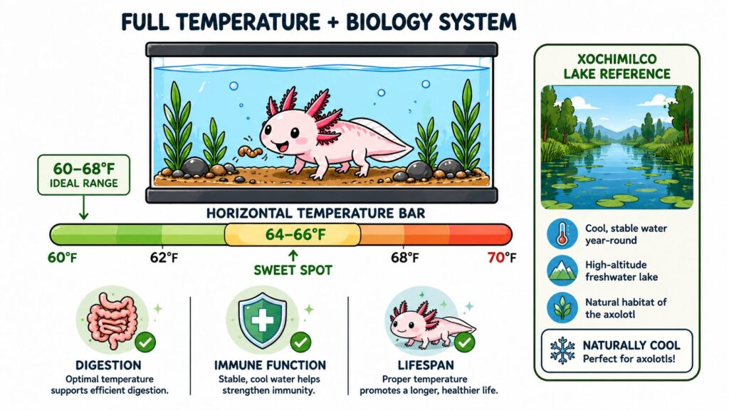 Full axolotl temperature biology system