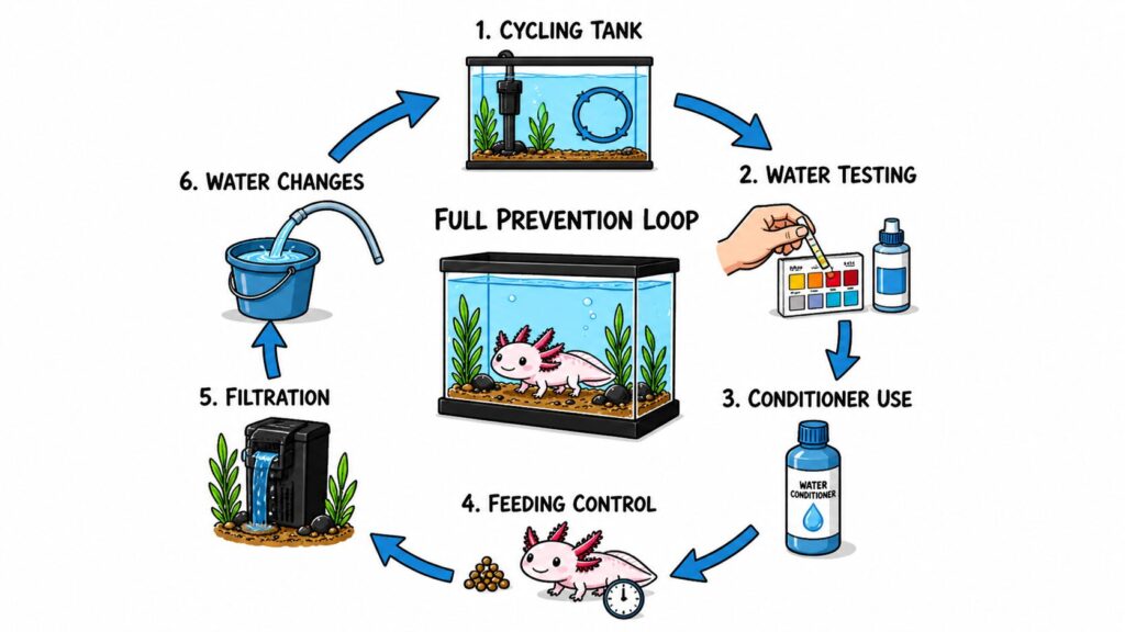 Preventing ammonia burn through proper tank cycling testing filtration and maintenance