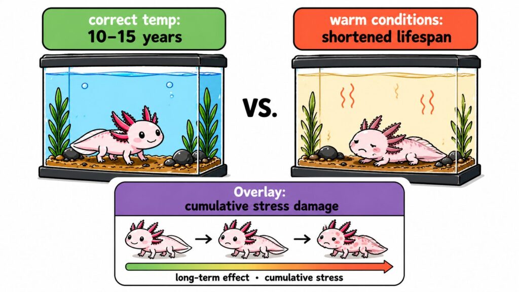 axolotl temperature and lifespan