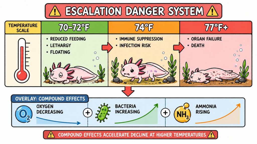 axolotl temperature escalation danger system